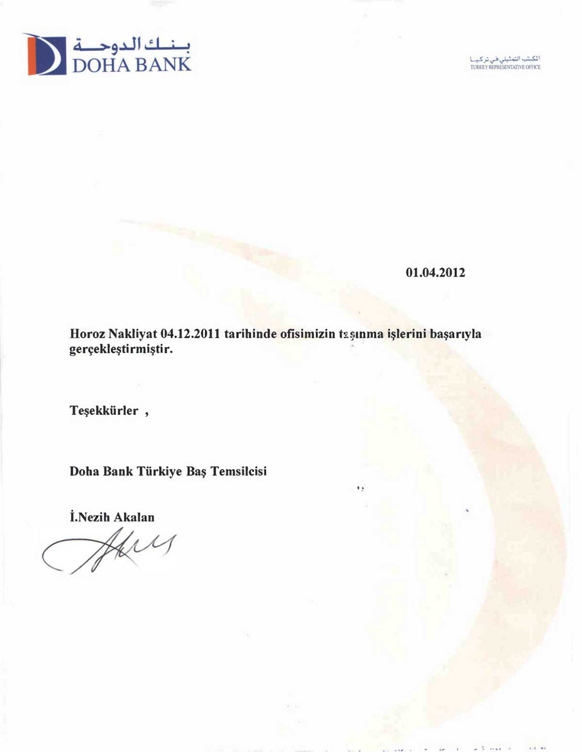 Horoz Nakliyat referans mektubu 38